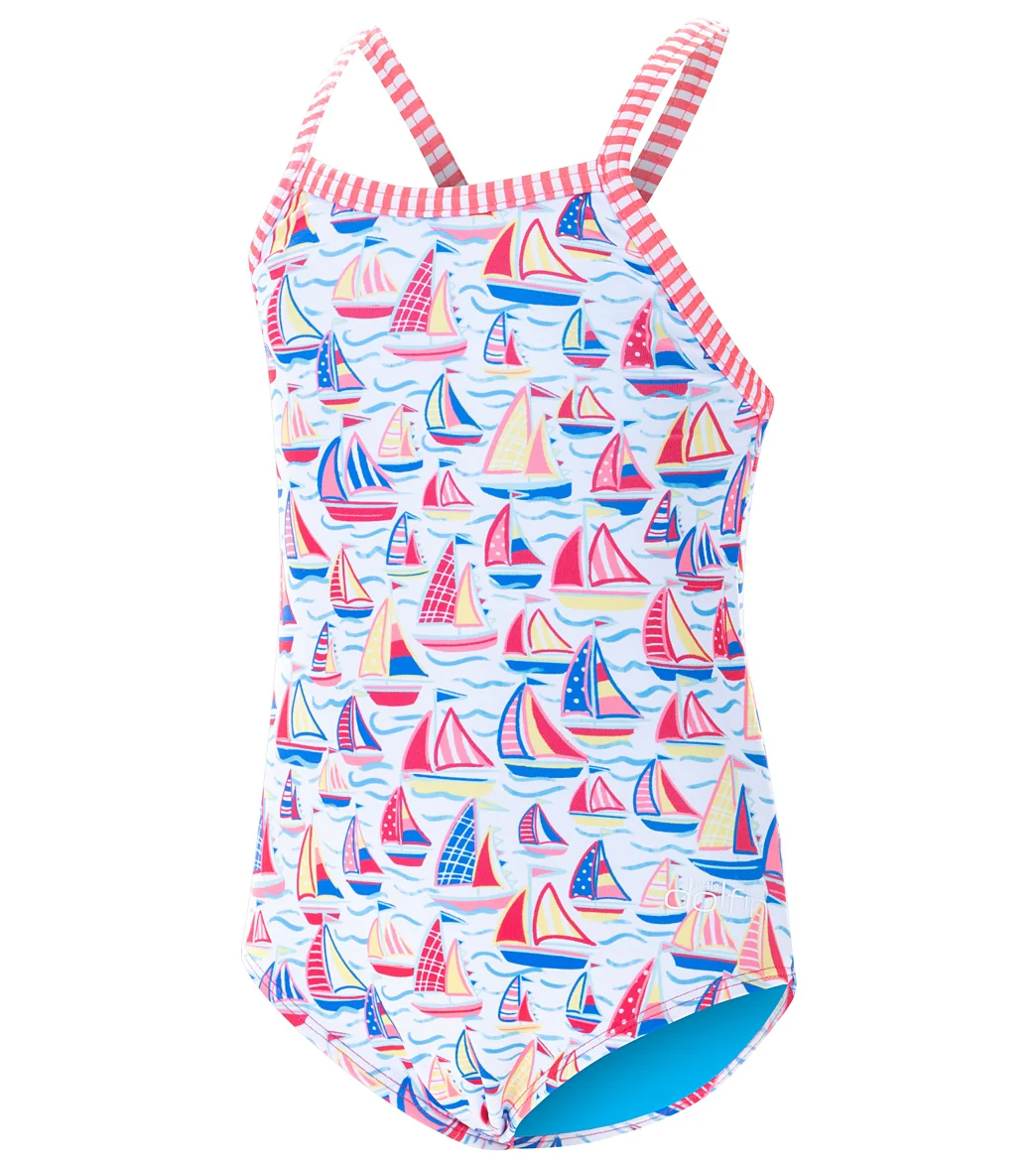 Dolfin Girls' High Tide Printed One Piece Swimsuit (Little Kid) - Image 5