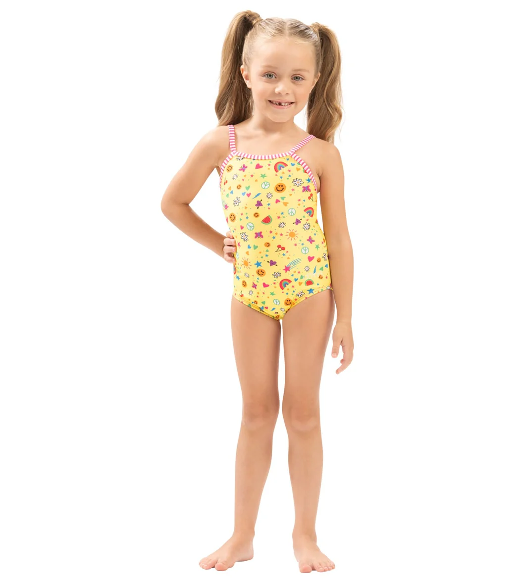 Dolfin Girls' Print One Piece Swimsuit (Toddler, Little Kid) - Image 9