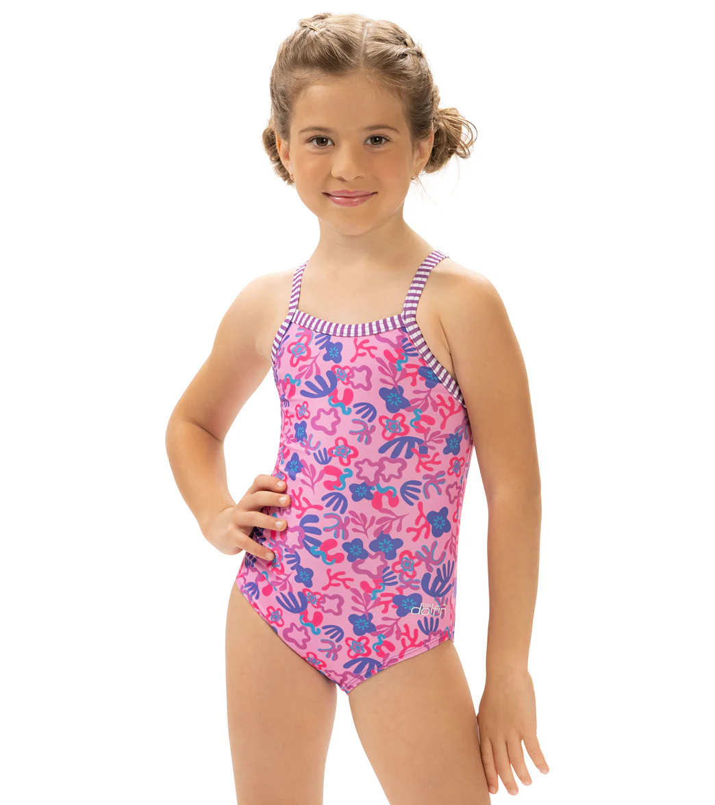 Dolfin Girls' Sunshine Printed One Piece Swimsuit (Little Kid) - Image 8