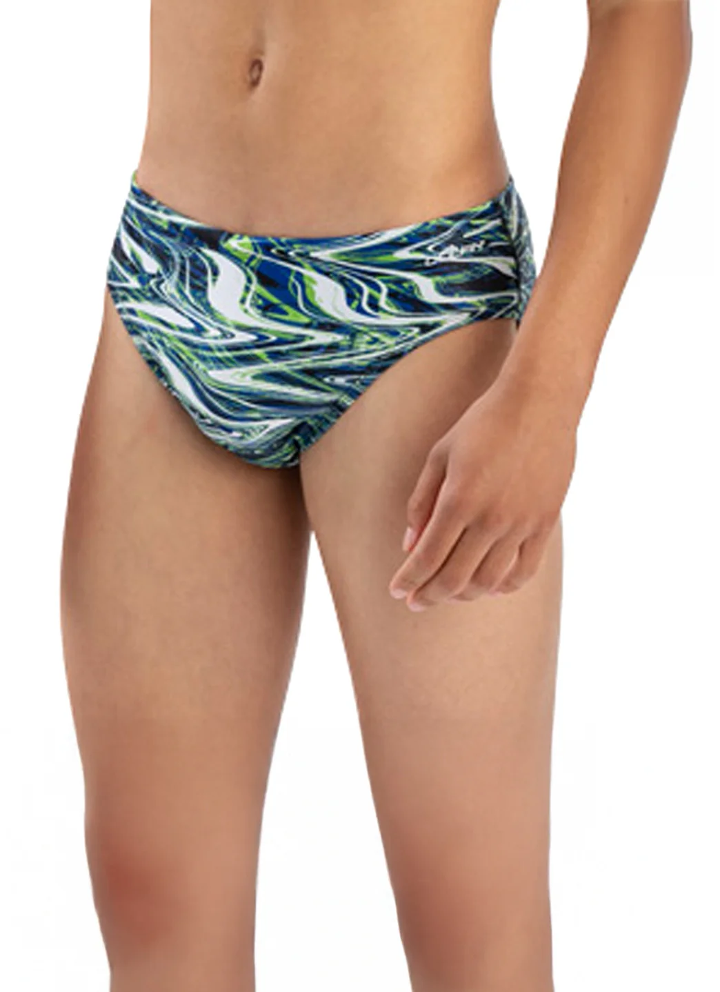 Dolfin Men's Reliance Jet Stream All-Over Print Racer Brief Swimsuit - Image 2