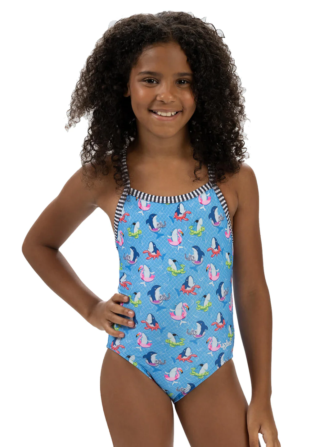 Dolfin Uglies Girls' Fin Floats Print One Piece Swimsuit (Big Kid) - Image 2