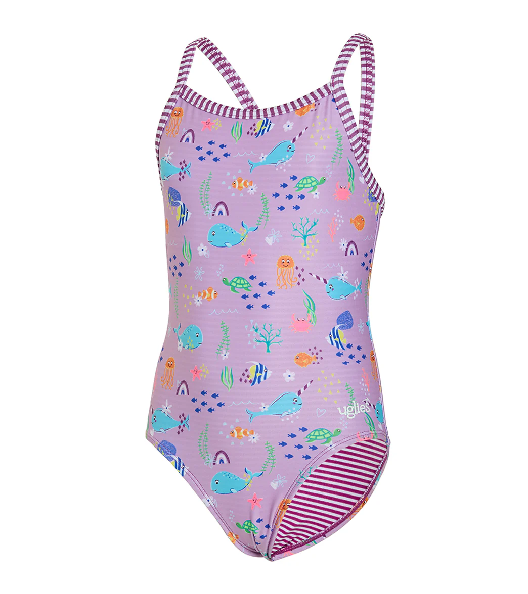 Dolfin Uglies Girls' Noire Printed One Piece Swimsuit (Big Kid) - Image 9