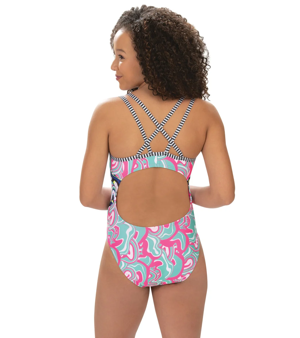 Dolfin Uglies Women's Mixed Print Double Strap Open Keyhole Back One Piece Swimsuit - Image 11