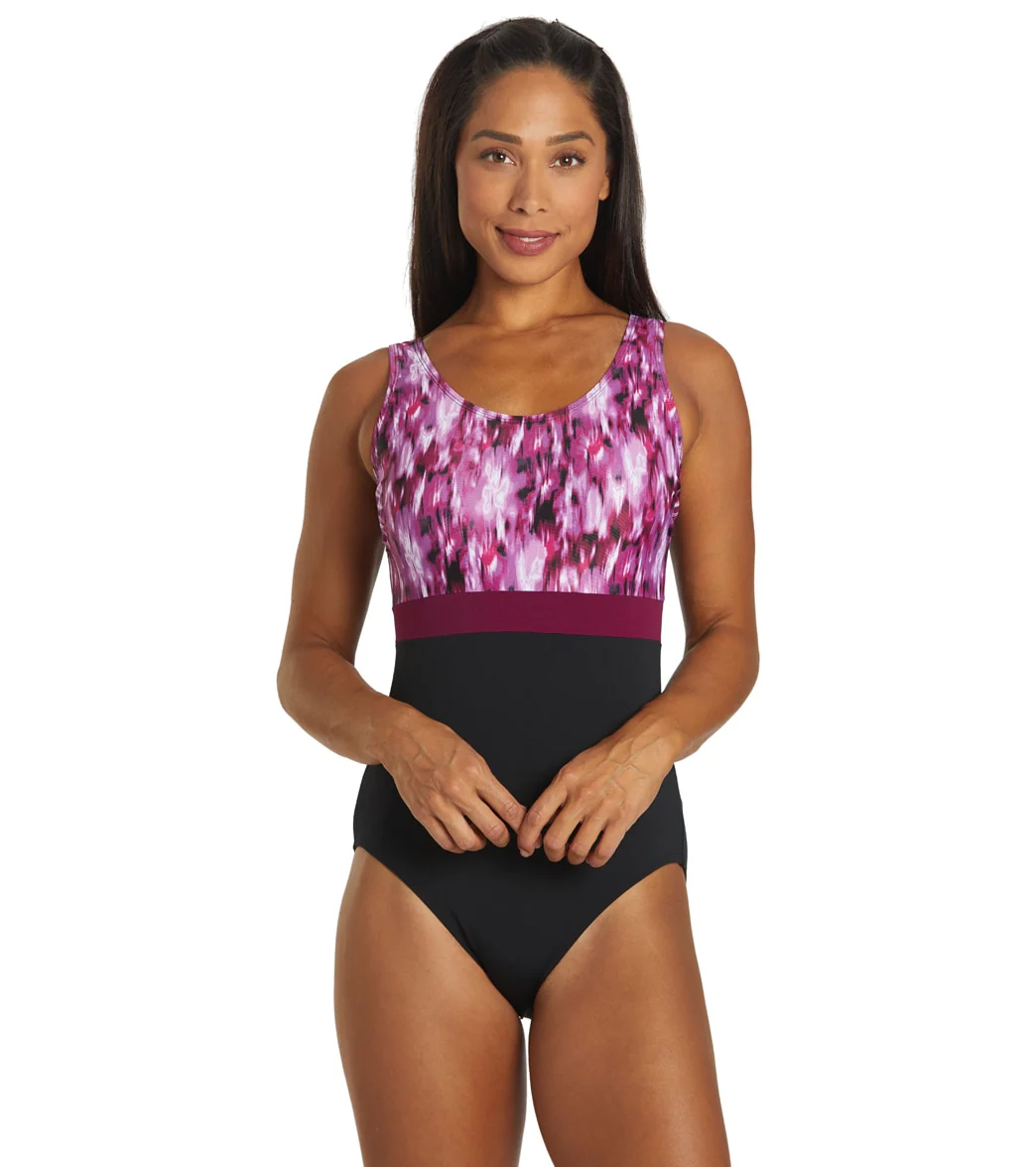 Dolfin Women's Aquashape Color Block Moderate Scoop Back Chlorine Resistant One Piece Swimsuit - Image 16