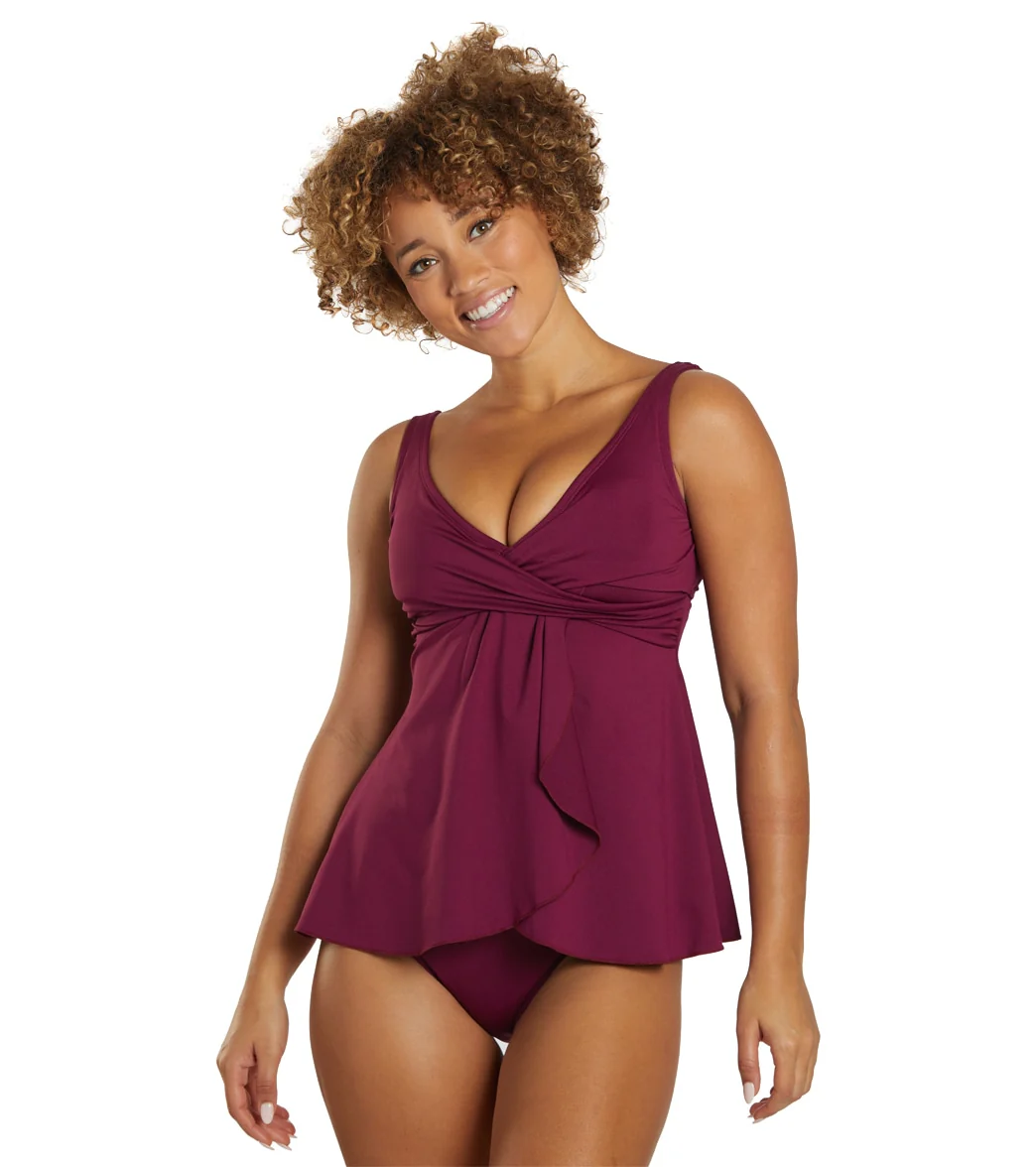 Dolfin Women's Aquashape Solid Swing Front Tankini Top - Image 7