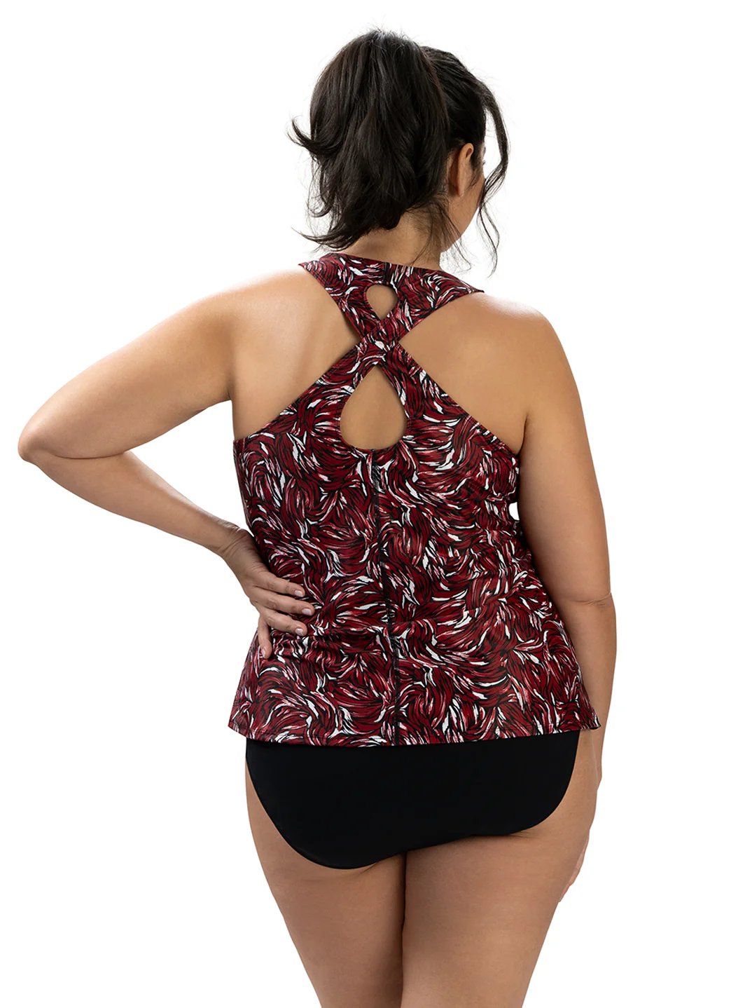 Dolfin Women's Aquashape Solid Twist Back Tankini Swimsuit Top - Image 9