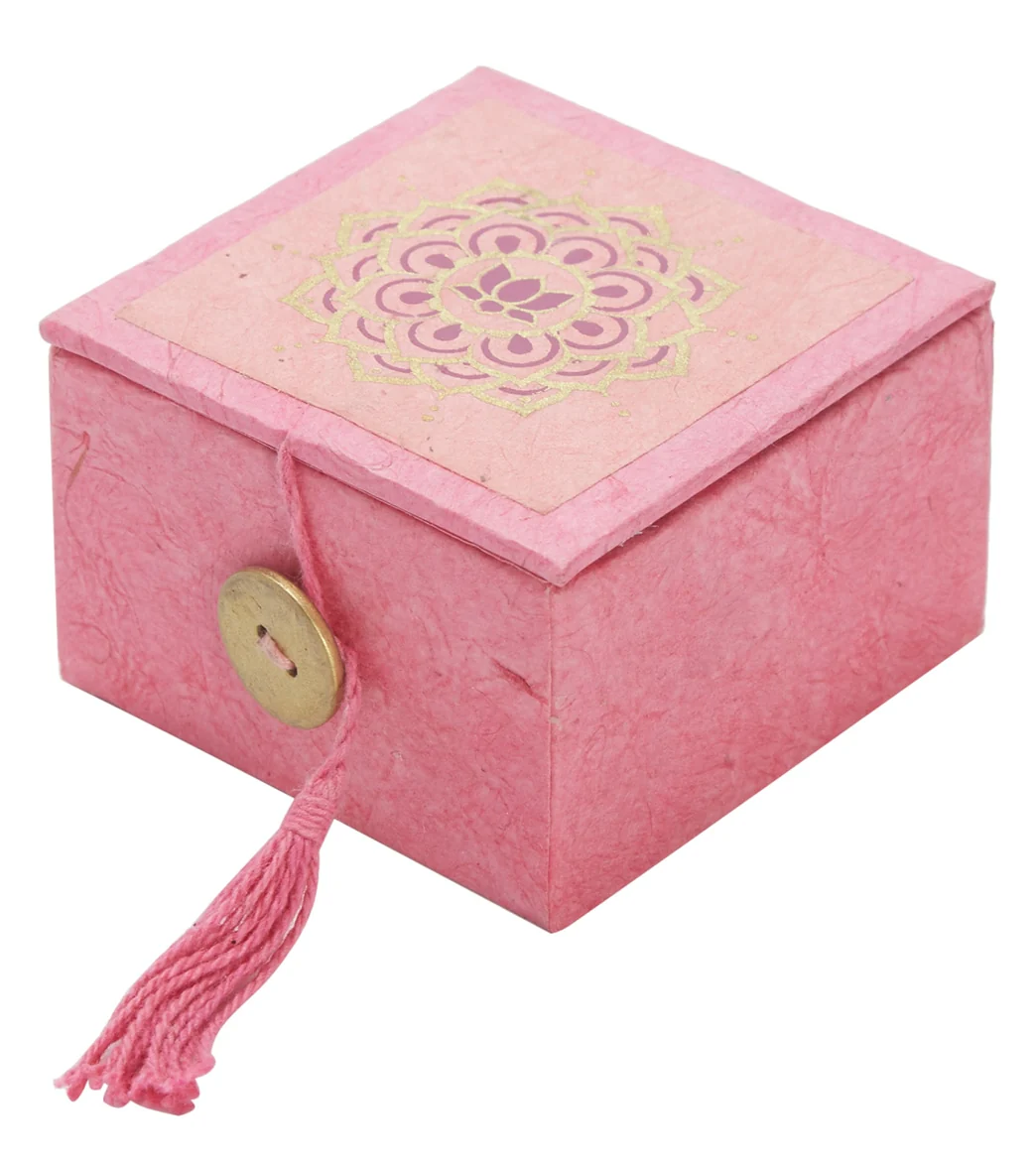 dZi Mini Meditation Bowl Box: 2" Lotus Mandala - Image 2