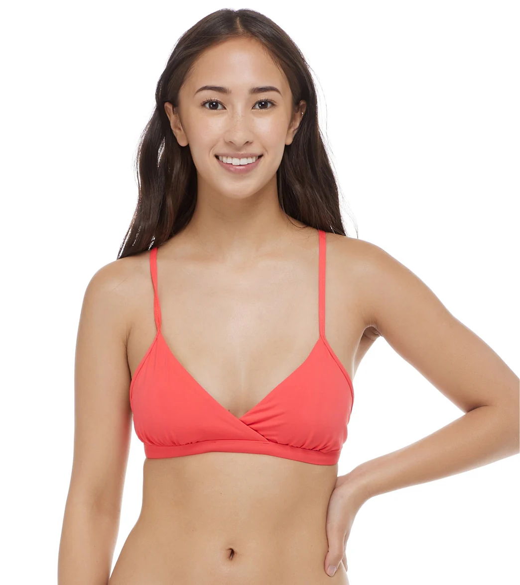 Eidon Women's Solid Madison Fixed Triangle Bikini Top