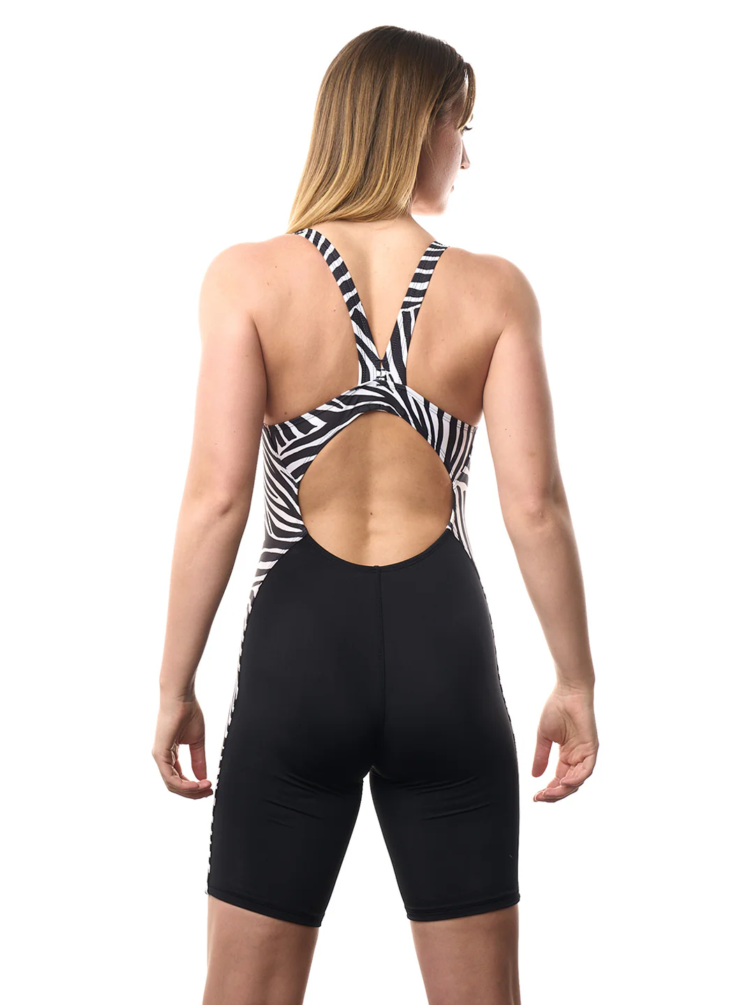 EQ Swimwear Women's Black Zebra Glide Unitard One Piece Swimsuit - Image 4