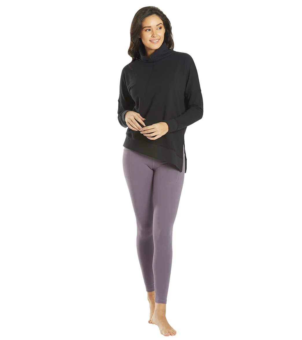 Everyday Yoga Shine Solid Roll Neck Asymmetric Sweatshirt - Image 6