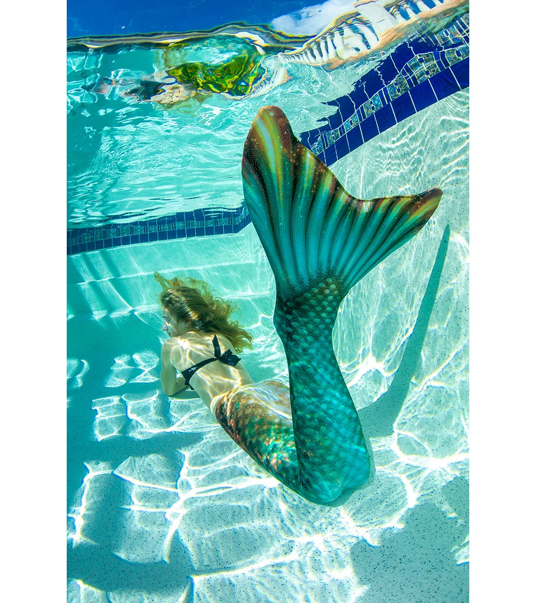 Fin Fun Bronzed Emerald Mermaid Tail & Monofin (Youth/Adult) - Image 7
