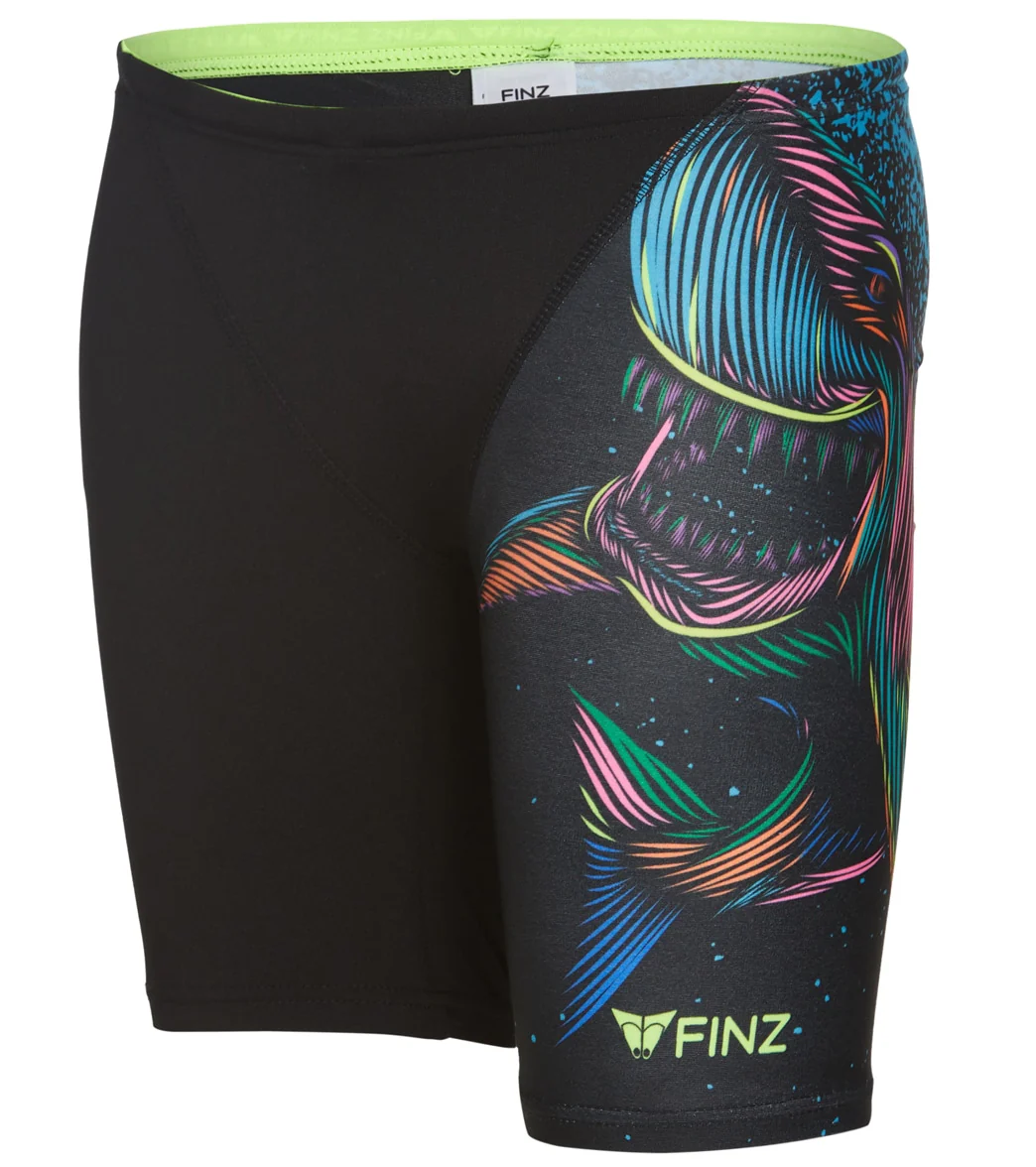 FINZ Boys' Neon Shark Splice Jammer Swimsuit (Little Kid, Big Kid)