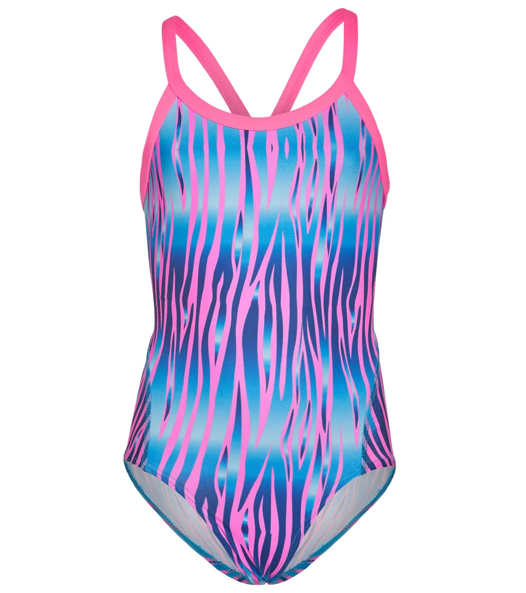 FINZ Girls' Animal Ombre Tri Back One Piece Swimsuit (Big Kid)