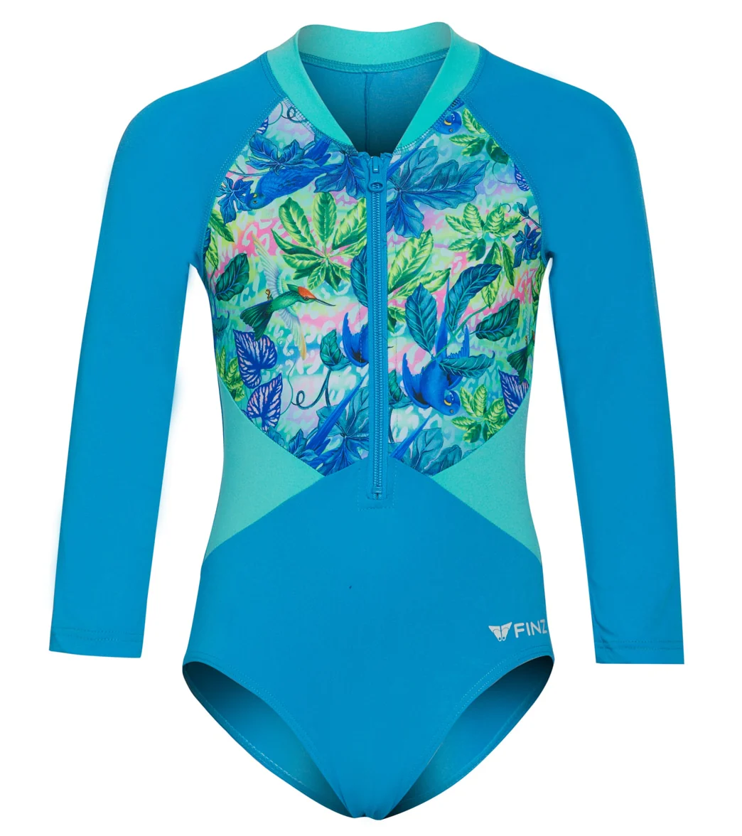 FINZ Girls' Long Sleeve One Piece Swimsuit (Little Kid, Big Kid) - Image 4
