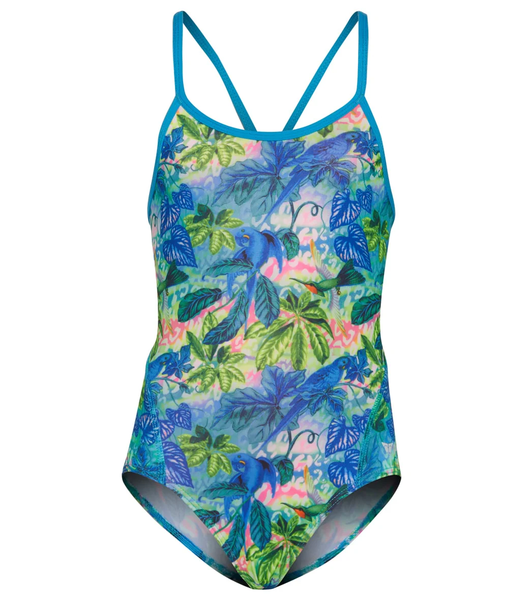 FINZ Girls' Print Tri Back One Piece Swimsuit (Little Kid, Big Kid) - Image 5