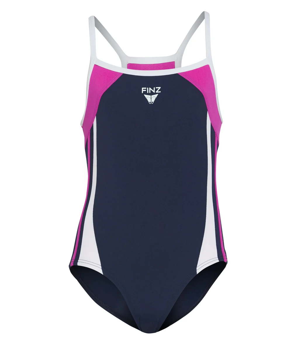 FINZ Girls' Sportback One Piece Swimsuit (Little Kid, Big Kid) - Image 12