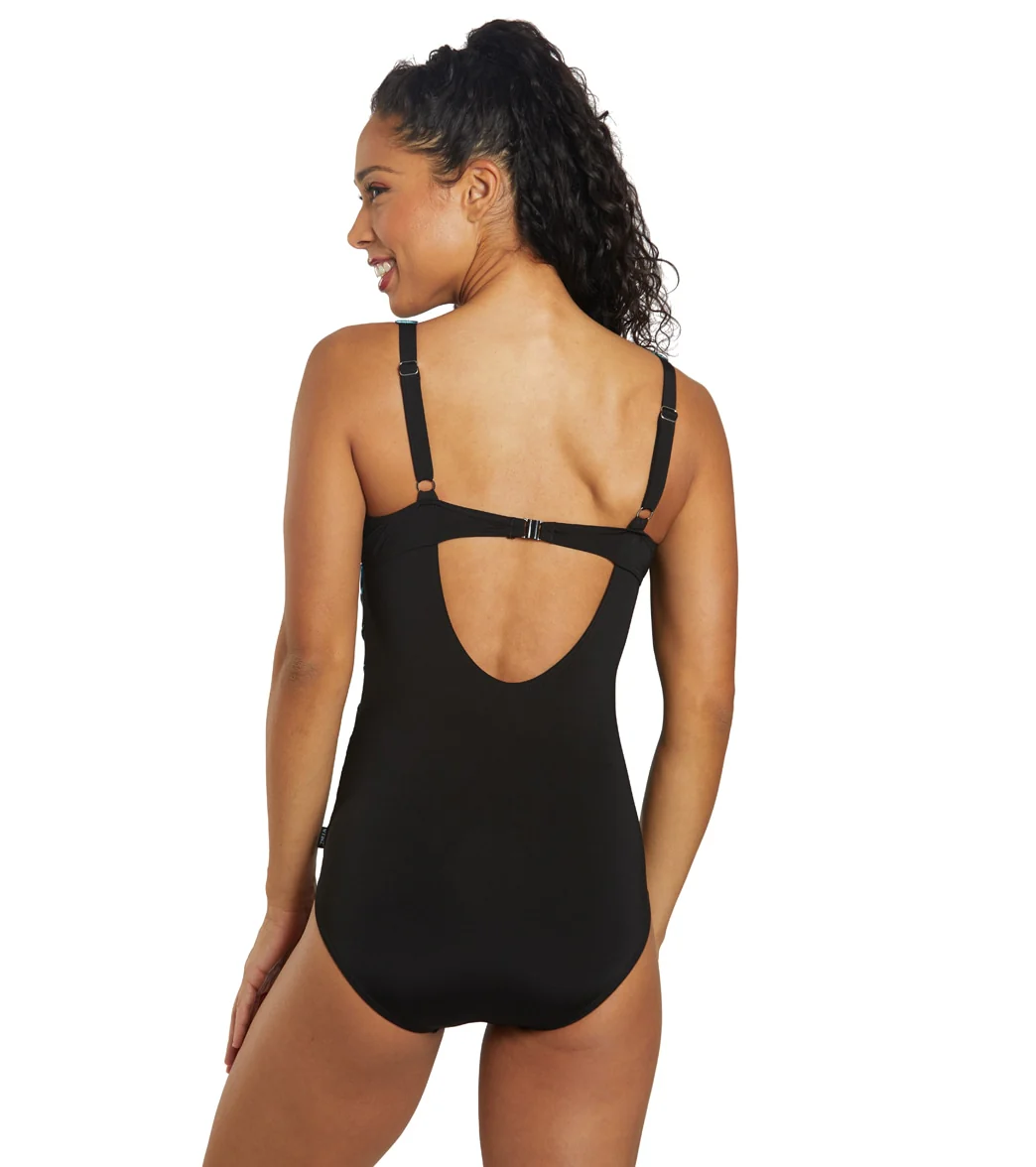 FINZ Women's Crystal Stripe Pipe Splice One Piece Swimsuit - Image 3
