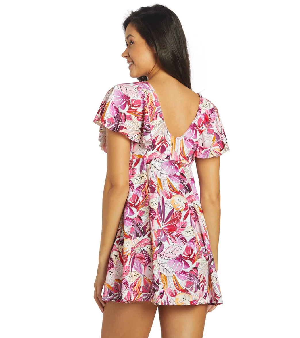 Fit4U Women's Kapalua Flutter Sleeve V Neck Swim Dress - Image 3