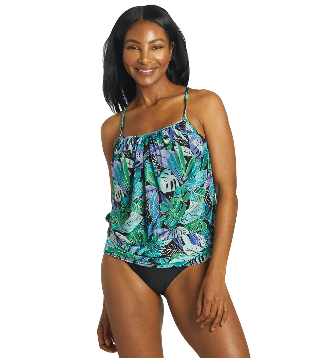 Fit4U Women's Palms  Mesh Blouson Tankini Top - Image 8