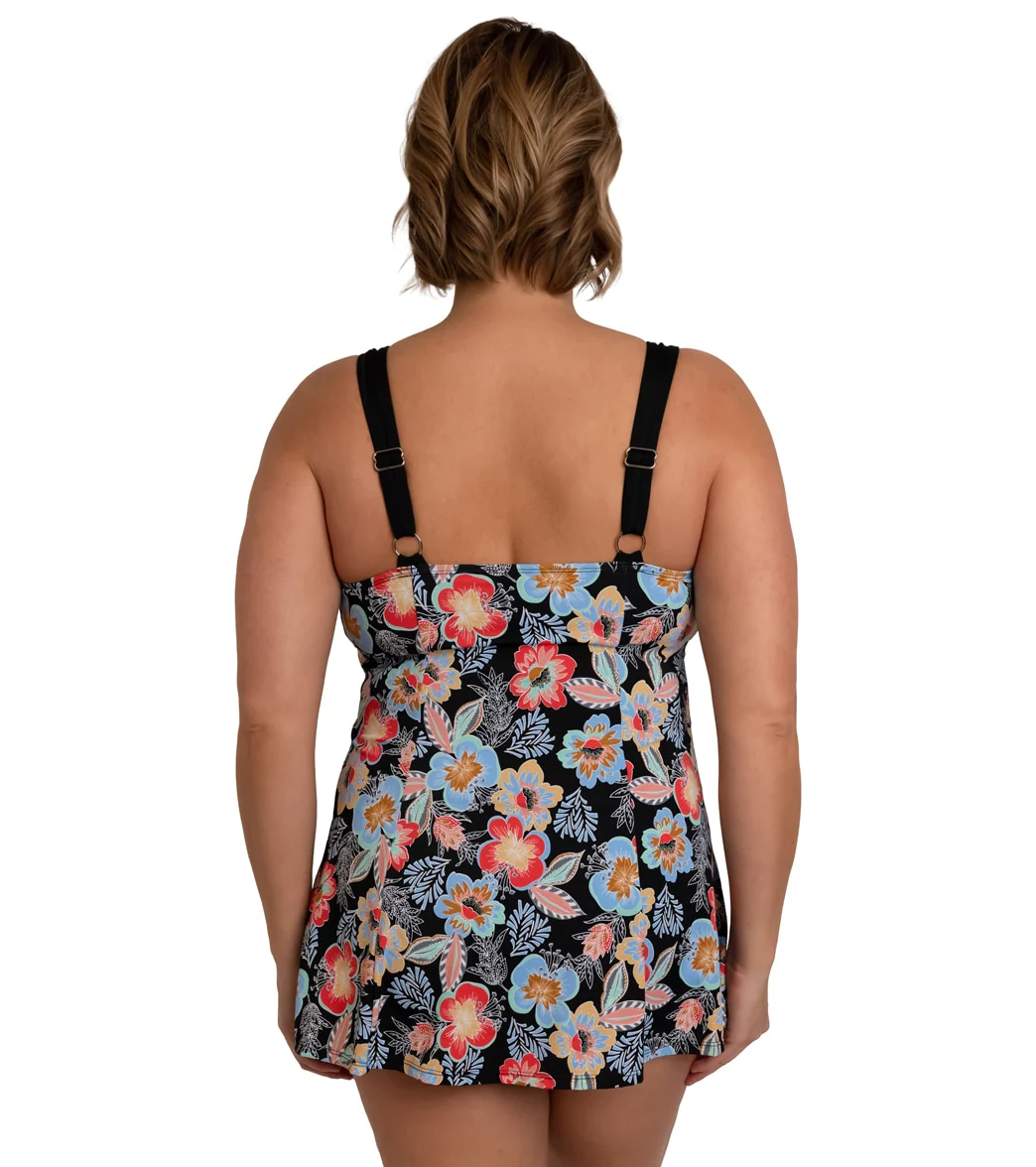 Fit4U Women's Plus Size Makenna Bandeau Square Neck Swim Dress (D/E Cup) - Image 2