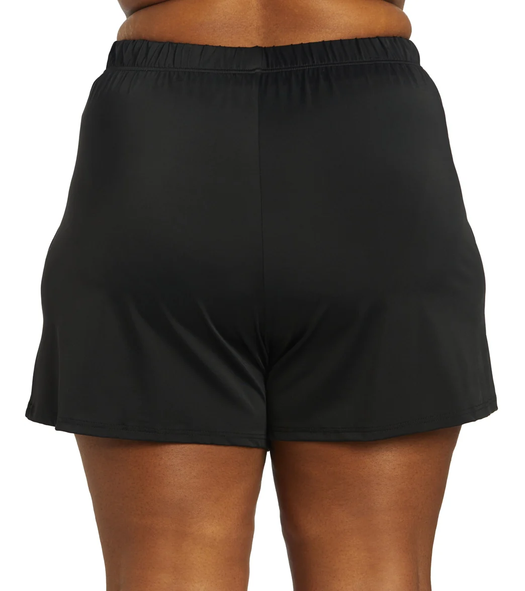 Fit4U Women's Plus Size Solid Swim Short - Image 10