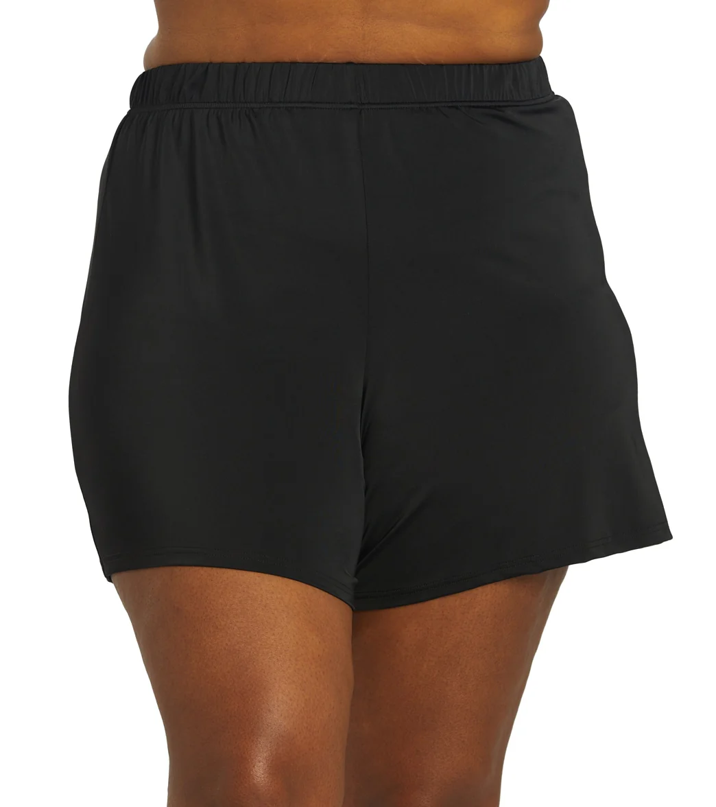 Fit4U Women's Plus Size Solid Swim Short - Image 14