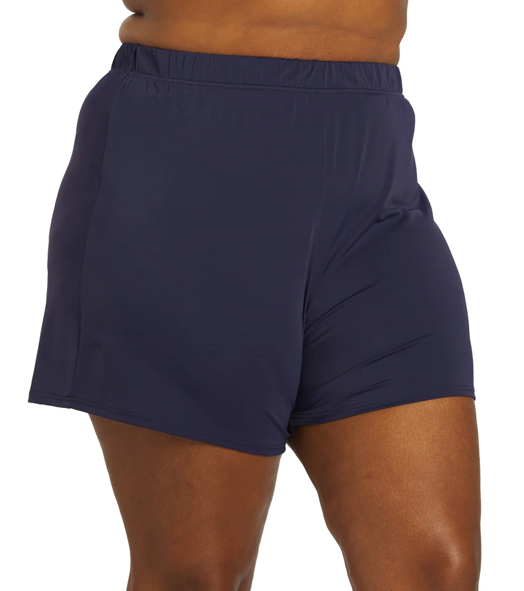 Fit4U Women's Plus Size Solid Swim Short - Image 2