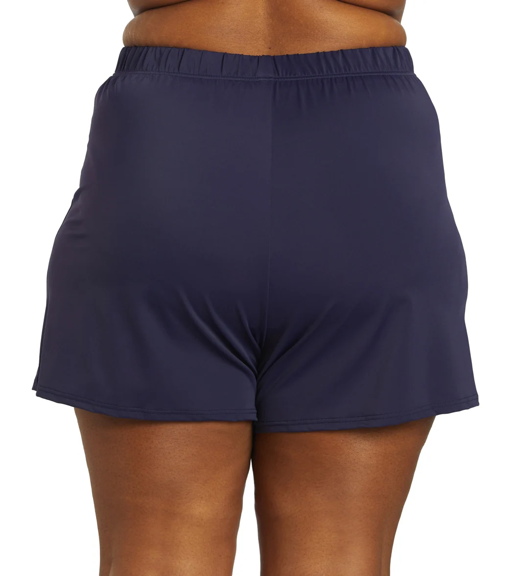 Fit4U Women's Plus Size Solid Swim Short - Image 3