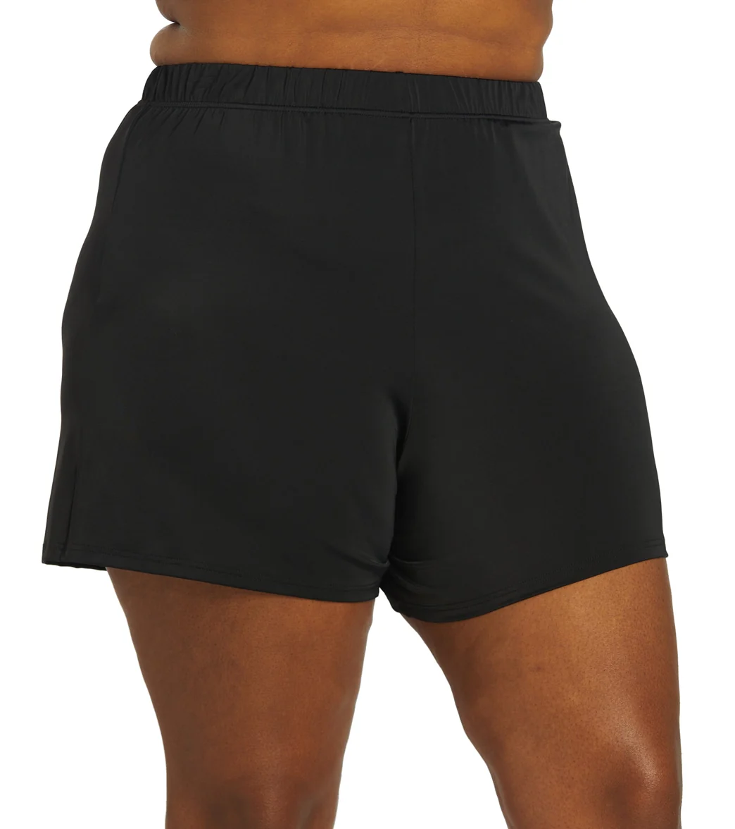 Fit4U Women's Plus Size Solid Swim Short - Image 9