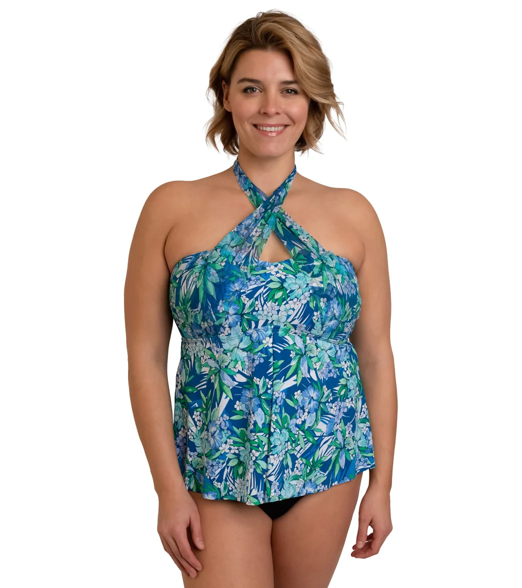 Fit4U Women's Plus Size Tango Convertible Tie Tankini Top - Image 3