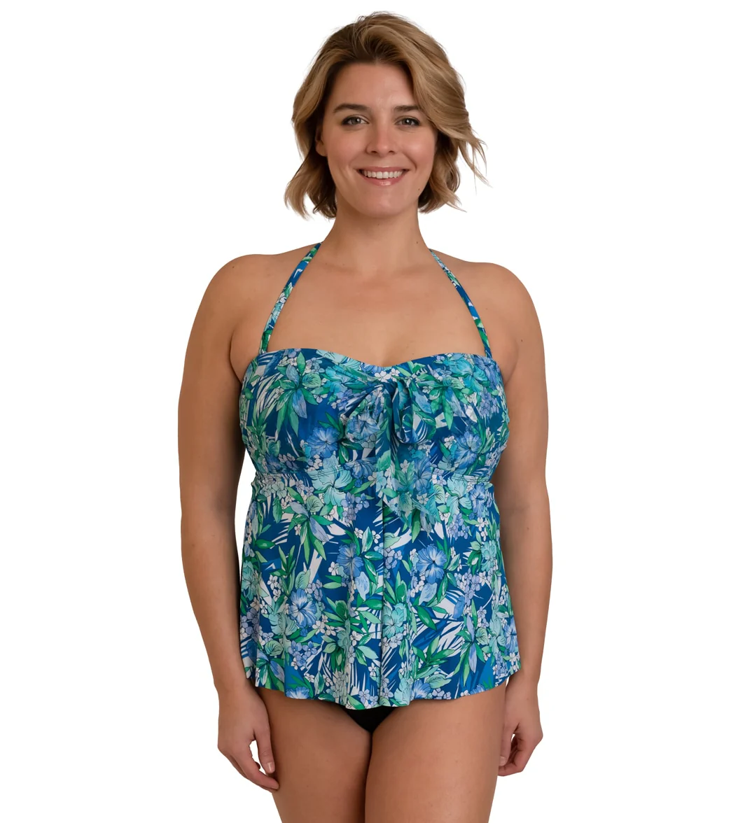 Fit4U Women's Plus Size Tango Convertible Tie Tankini Top - Image 9