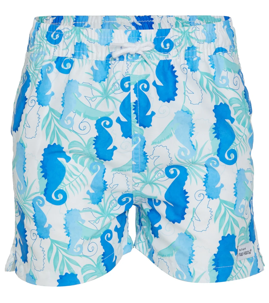 Flap Happy Boys' Seahorse Reef Wesley UPF 50+ Swim Trunks (Baby, Toddler, Little Kid)