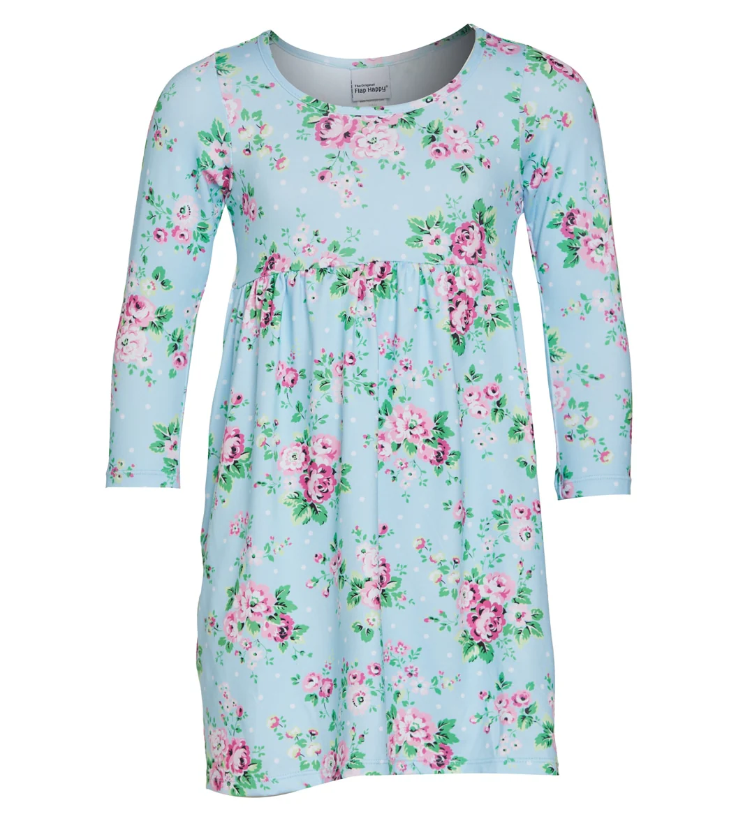 Flap Happy Girls' Blue Country Floral UPF 50+ Dress (Baby, Toddler, Little Kid) - Image 4