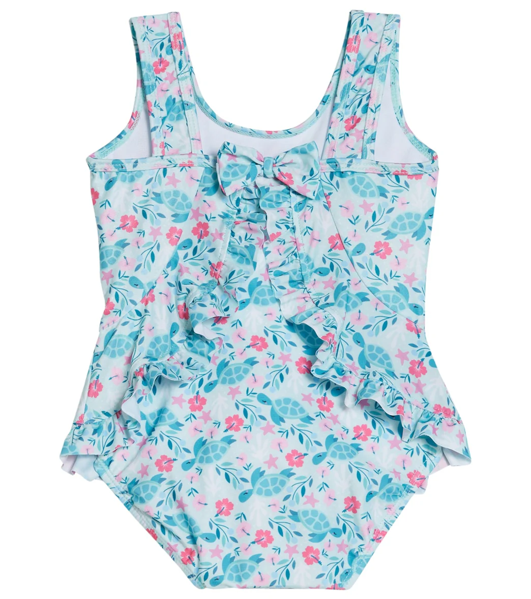 Flap Happy Girls' Botanical Turtles Stella UPF 50+ Ruffle One Piece Swimsuit (Baby) - Image 2