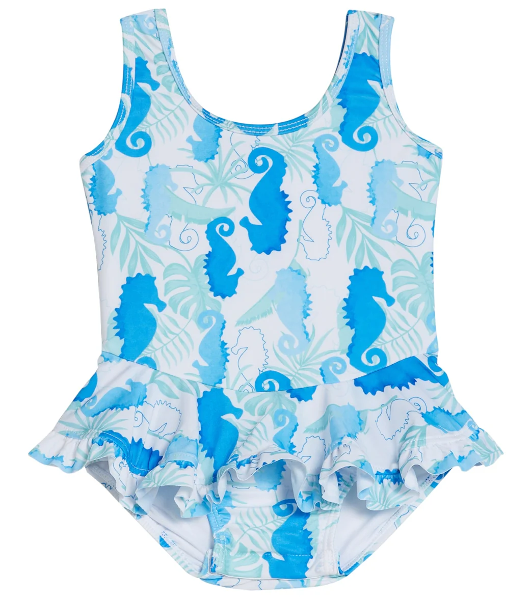 Flap Happy Girls' Botanical Turtles Stella UPF 50+ Ruffle One Piece Swimsuit (Baby)