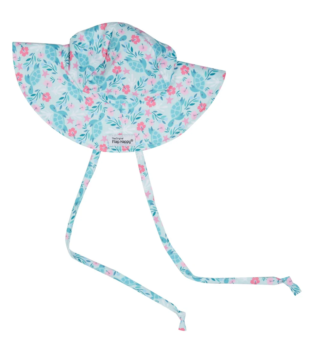 Flap Happy Girls' Botanical Turtles UPF 50+ Floppy Hat
