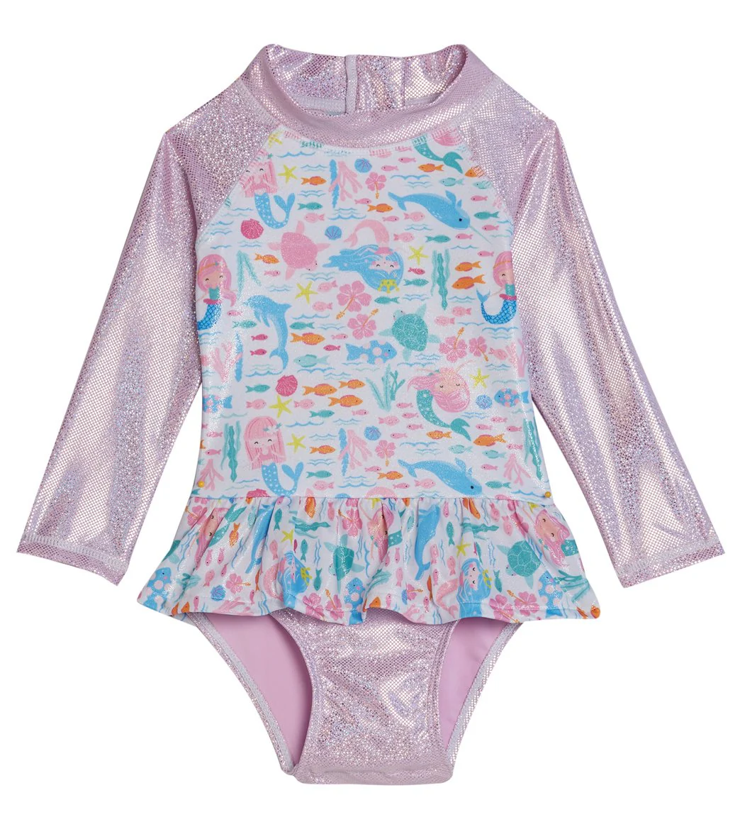 Flap Happy Girls' Fantasea Mermaids Alissa UPF 50+ Long Sleeve One Piece Swimsuit (Baby) - Image 5