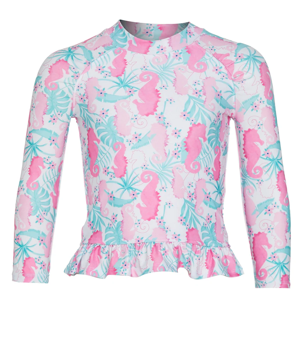 Flap Happy Girls' Magic Seahorse UPF 50+ Rash Guard (Baby, Toddler, Little Kid)