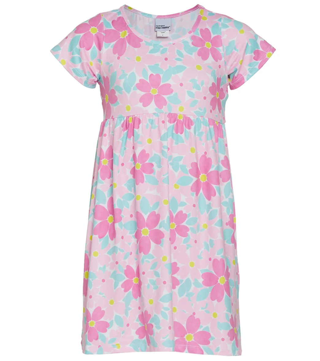 Flap Happy Girls' Painted Flowers Laya UPF 50+ Dress (Baby, Toddler, Little Kid)