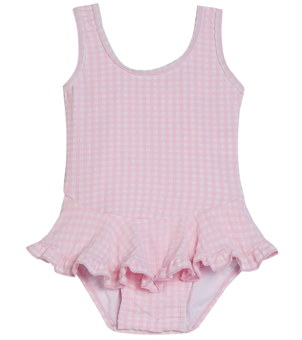 Flap Happy Girls' Pink Gingham Stella Ruffle UPF 50+ One Piece Swimsuit (Baby) - Image 4