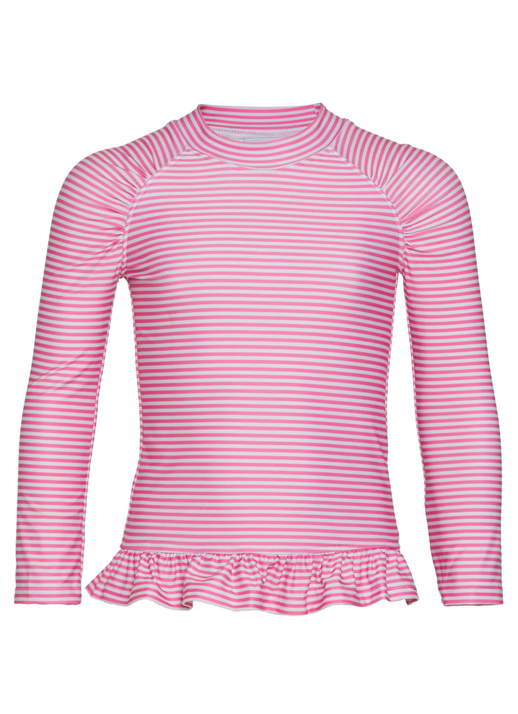 Flap Happy Girls' Preppy Pink Stripe UPF 50+ Rash Guard (Baby, Toddler, Little Kid)