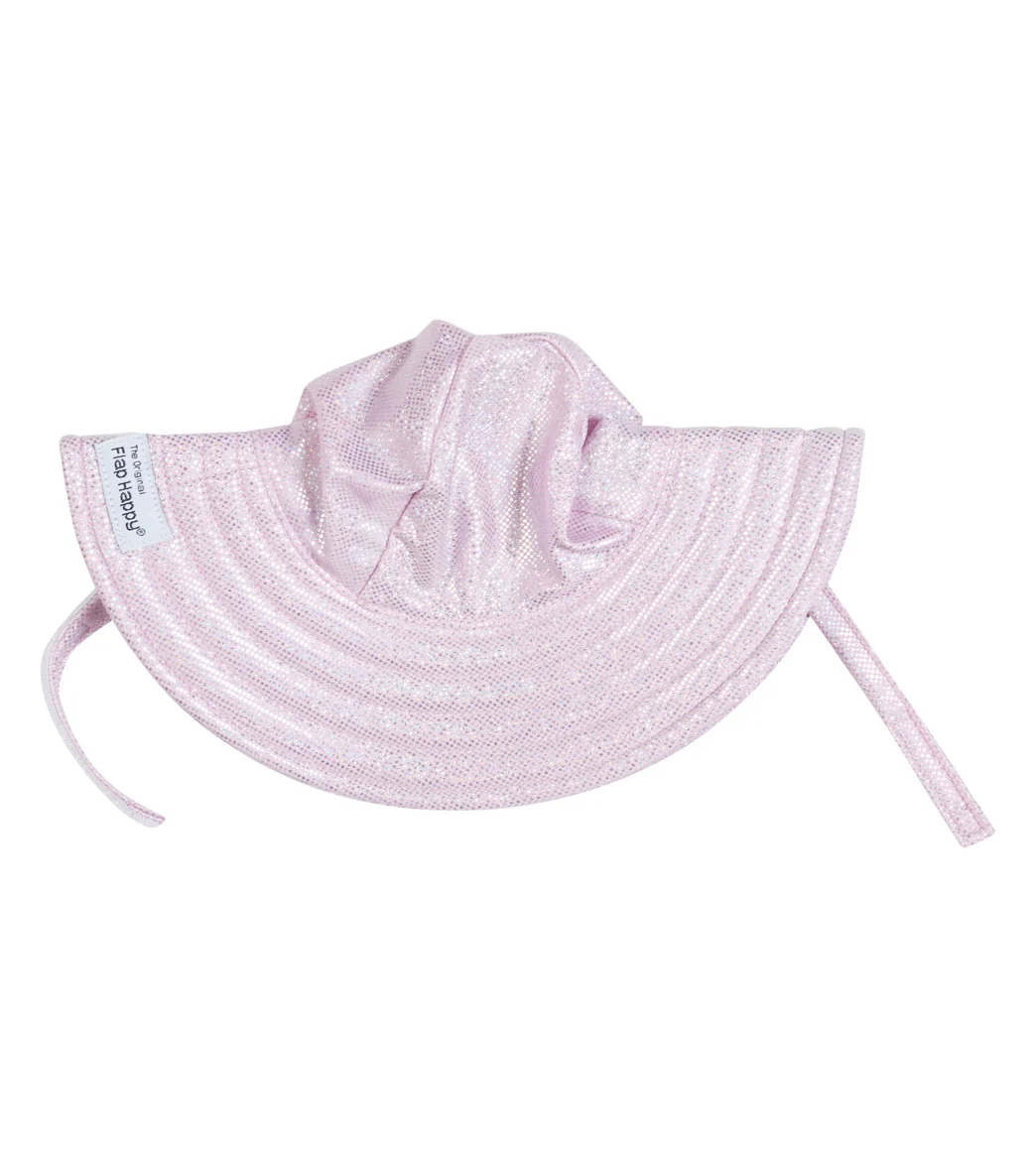 Flap Happy Girls' Sparkling Sunset Pink Summer Splash UPF 50+ Swim Hat