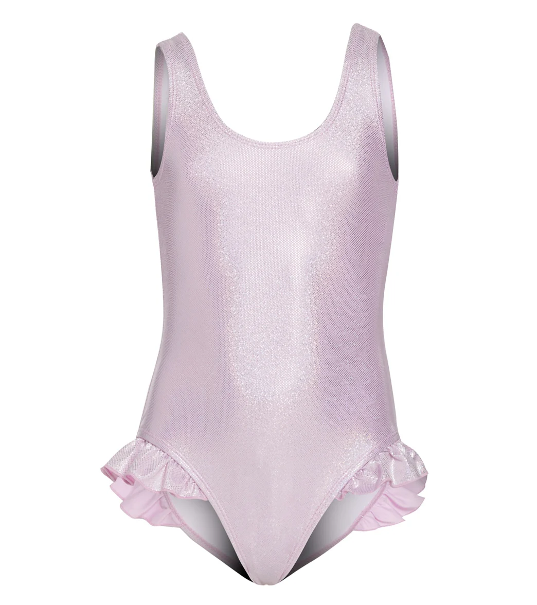 Flap Happy Girls' Sparkling Sunset Pink UPF 50+ Delaney One Piece Swimsuit (Baby, Toddler, Little Kid)