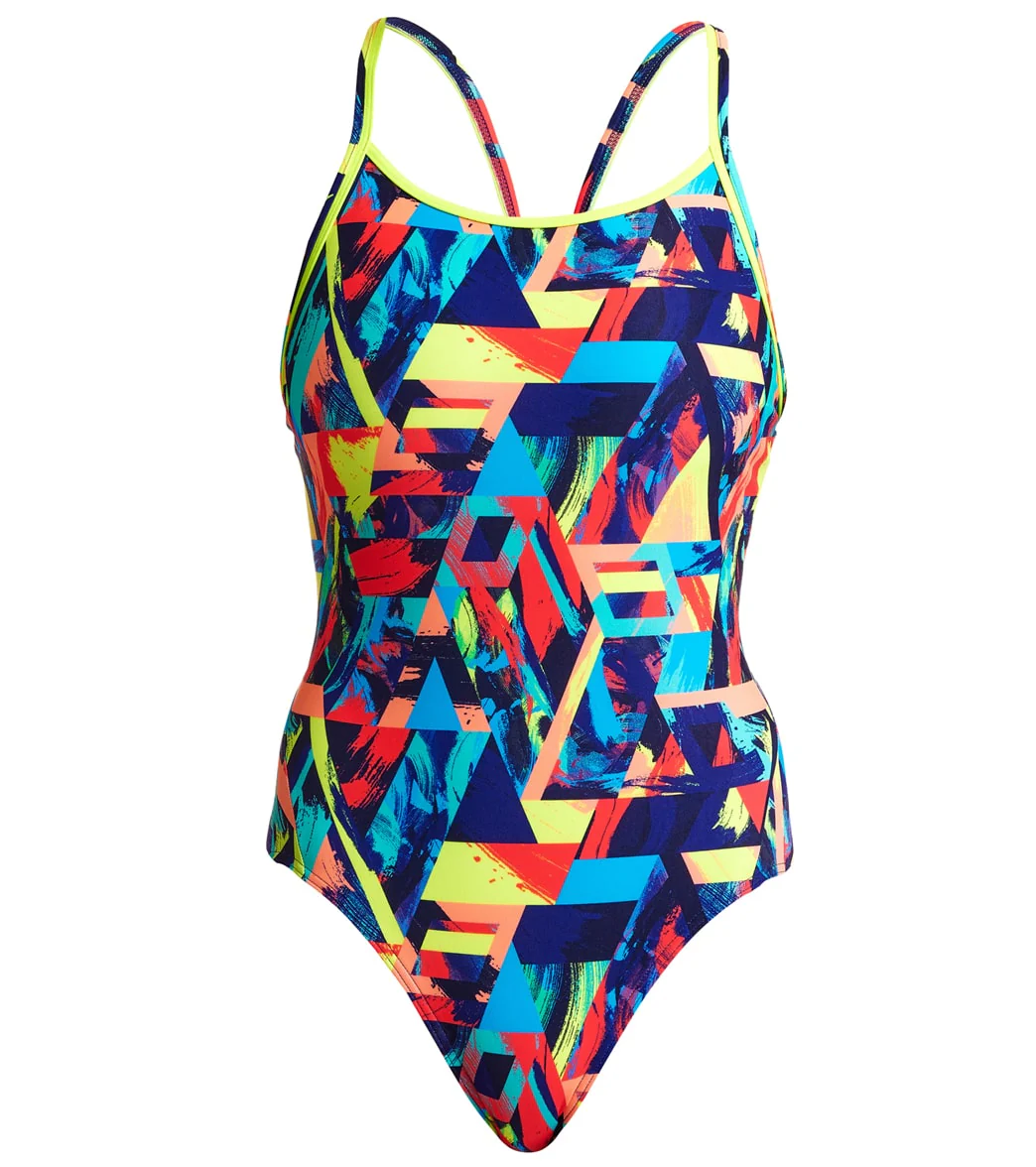 Funkita Women's Blocked Bars Diamond Back One Piece Swimsuit - Image 4