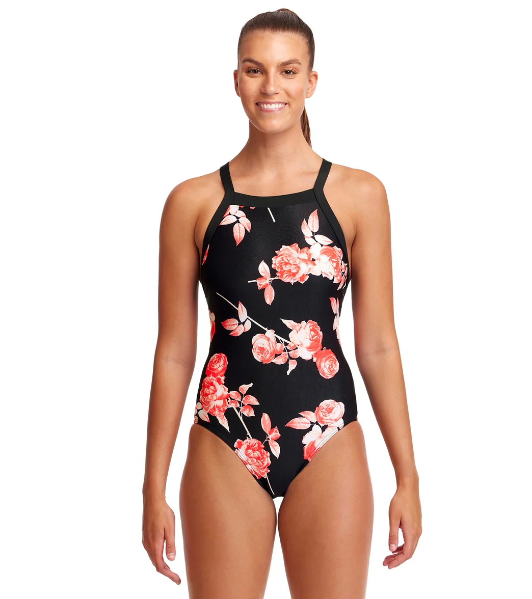 Funkita Women's Rose Garden Sky Hi One Piece Swimsuit - Image 10