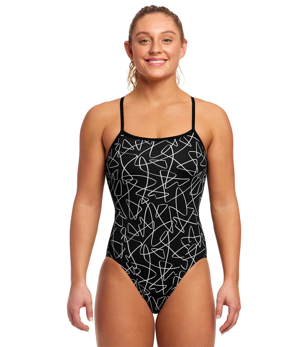 Funkita Women's Texta Mess Single Strap One Piece Swimsuit