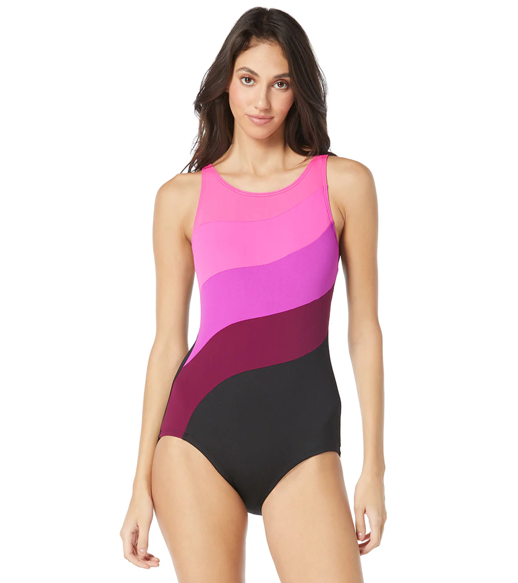 Gabar Woman's Color Block High Neck One Piece Swimsuit - Image 10