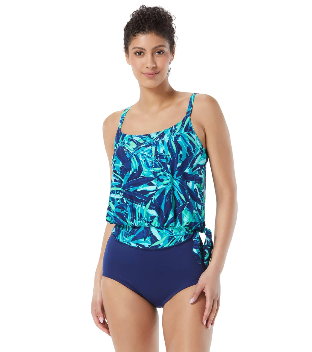 Gabar Women's Chlorine Resistant Ocean Fern Two Piece Blouson Tankini Set - Image 5