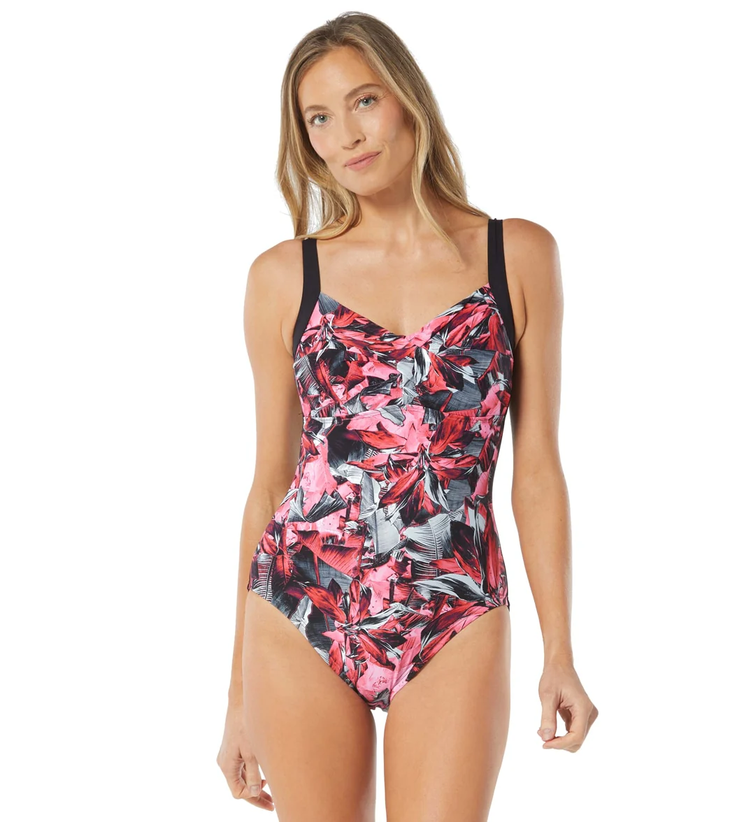 Gabar Women's Chlorine Resistant Water Garden Twist Front Bra One Piece Swimsuit - Image 4
