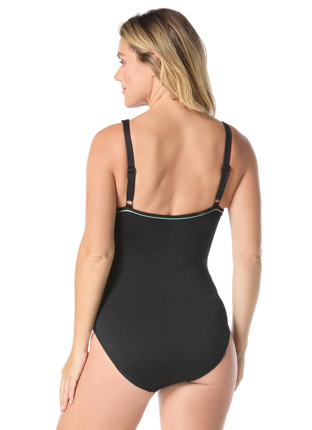 Gabar Women's Mastectomy Chlorine Resistant Aqua Grid Laser Dot High Neck One Piece Swimsuit (C/D Cup) - Image 4